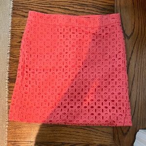 Salmon color fitted skirt